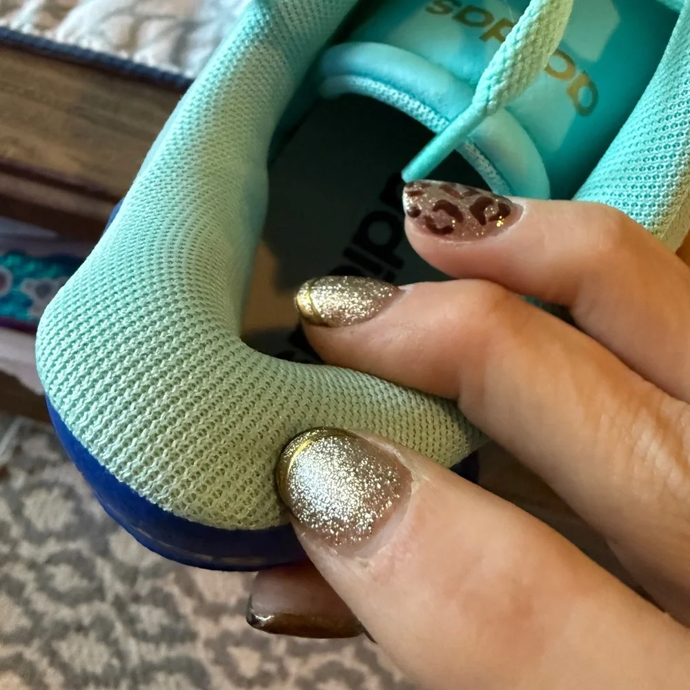 Adidas Women's VL Court Bold Sneakers- Aqua and Blue - Picture 7 of 7